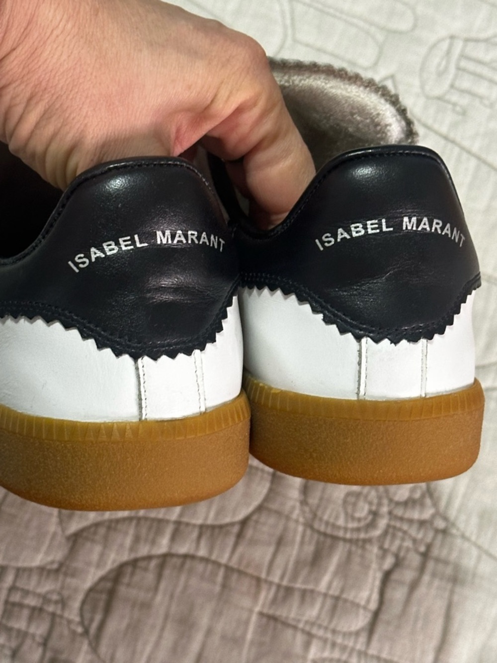 Isabel Marant Beth Velcro Sneakers White Black Suede Size 39 EU - Picture 7 of 13